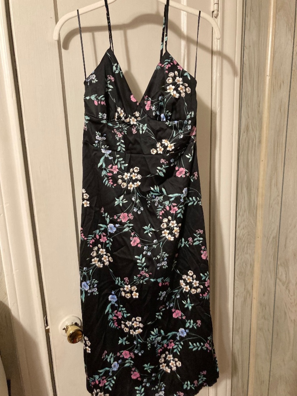 Floral spaghetti strapped, back out sundress